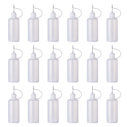 Transparent Kunststoff-Kleber-Flaschen, mit Stahlstift, Transparent, 11.5~11.6x3.5 cm, Kapazität: 60 ml, 18 Stück / Satz