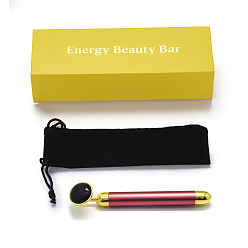 Mixed Stone Natural & Synthetic Mixed Stone Electric Massage Sticks (No Battery), Fit for AA Battery, with Zinc Alloy Finding, Massage Tools, 155x16mm