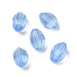 Cornflower Blue K9 Glass, Imitation Austrian Crystal Beads, Faceted, Oval, Cornflower Blue, 11x8mm, Hole: 0.8~1.4mm