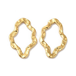 Настоящее золото 18K Ручная полировка 304 соединительные кольца из нержавеющей стали, забитый разъем неправильной формы, реальный 18 k позолоченный, 14.5x9.5x1 мм, внутренний диаметр: 6.5 мм