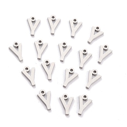 Letter G Не тускнеющие 304 подвески из нержавеющей стали, матовый стиль, греческий алфавит, цвет нержавеющей стали, letter.g, letter.g: 10.5x7x1.5 мм, отверстие : 1.5 мм