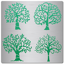 Tree of Life Трафареты для штампов из нержавеющей стали, для diy scrapbooking / фотоальбом, декоративная тисняющая бумажная карточка, матовый цвет нержавеющей стали, шаблон дерева жизни, 160x160x0.5 мм