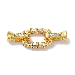 Настоящее золото 18K Прямоугольник, покрытие стойки, латунь, микропаве, прозрачный кубический цирконий, складные застежки, долговечный, без свинца и без кадмия, реальный 18 k позолоченный, 35 мм, отверстие : 1 мм