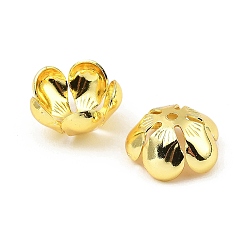 Золотой Шапочки и конусы для бусин, латунные, 5-лепестков цветка, золотые, 13x13x6.5 мм, отверстие : 1.4 мм