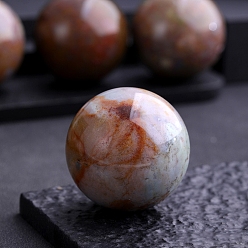 (RRHB277) Кристалл на подкладке из медово-бежевого цвета Украшение дисплея скульптуры из натурального индийского агата, для украшения рабочего стола домашнего офиса, круглые, 40 мм