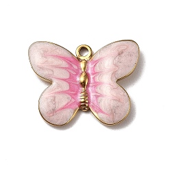 Золотой 304 нержавеющей стальной эмали подвески, очарование бабочки, золотые, 15x20x3 мм, отверстие : 1.5 мм