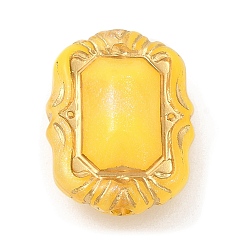Золотистый Покрытие акриловыми шариками, золотой металл обвитыми, прямоугольные, золотые, 18x13x8.5 мм, отверстие : 1.6 мм, Около 515 шт / 500 г