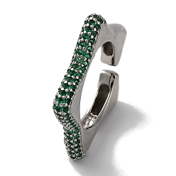 Темно-серый Кольца-манжеты для женщин с открытыми кольцами из латуни и кубическим цирконием в виде звезды, без свинца и без кадмия, долговечный, платина, темно-серый, 3.5 мм