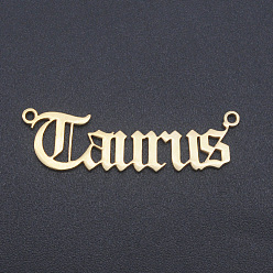 Телец 201 ссылки нержавеющей стали, двенадцать созвездий, старый английский, лазерная резка, Телец, 9x32x1 мм, отверстие : 1.2 мм