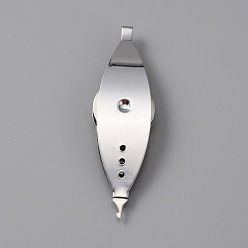 Платина Железные челноки для фриволите, инструмент ручной работы для кружевоплетения своими руками, платина, 7.25x2.2x0.85 см, отверстие : 1.5 мм, внутренний диаметр: 5 мм