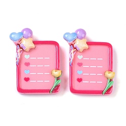 Бледно-Розовый Непрозрачная смола декодирует кабошоны, блокнот, розовый жемчуг, 29.5x23.5x7.5 мм