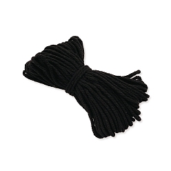 Черный Хлопковый шнур макраме, круглая веревка макраме для настенных вешалок, украшения в стиле бохо, макраме своими руками, чёрные, 3 мм, около 21.87 ярдов (20 м) / пачка