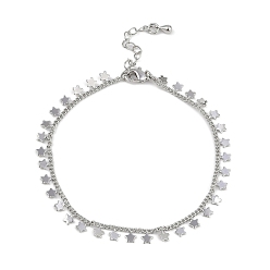 Звезда Латунные браслеты с покрытием для женщин, платина, долговечный, без свинца и без кадмия, звезда, 7-1/8 дюйм (18.2 см)