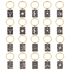 Черный Брелки из сплава эмали, с железными кольцами, прямоугольник с рисунком, золотые, чёрные, 52 мм, 2 шт / стиль