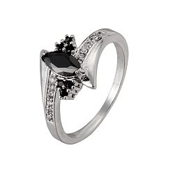 Platinum Real Platinum Plated Brass Cubic Zirconia Rings, Size 9, 19mm