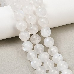 Rainbow Moonstone Бусины из натурального радужного лунного камня, круглые, сгладить, 12 мм, отверстие : 0.8 мм, около 33 шт / нитка, 15.55 дюйм (39.5 см)
