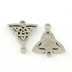 Antique Silver Tibetan Style Alloy Links connectors, Trinity Knot/Triquetra, Cadmium Free & Lead Free, Antique Silver, 24.5x19.5x1.5mm, Hole: 2mm, about 620pcs/1000g