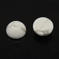 Howlite Natural Howlite Cabochons, Half Round/Dome, Howlite, 8x4mm