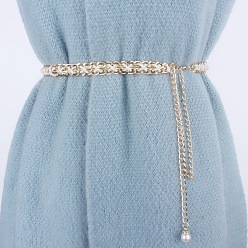 Золотой Цепочки для живота из сплава и пластика с имитацией жемчуга для женщин, белые, золотые, 1180 мм