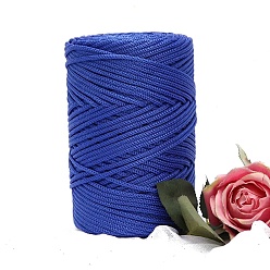 Синий Пряжа из ткани чинлон, для ручного вязания толстой нити, пряжа для вязания крючком, синие, 4~5 мм
