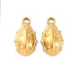 Золотой 304 прелести нержавеющей стали, коровка, ионное покрытие (ip), золотые, 12.5x7.5x2.5 мм, отверстие : 1.2 мм