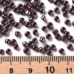 Indian Red Glass Seed Beads, Opaque Colors Lustered, Round, Indian Red, 3mm, Hole: 1mm, about 10000pcs/pound