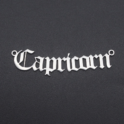 Козерог Не тускнеет 201 звенья из нержавеющей стали, двенадцать созвездий, старый английский, лазерная резка, Козерог, 9x40x1 мм, отверстие : 1.2 мм