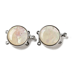 Папайя Оранжевый Белая застежка-ракушка, с петлями из сплава, плоско-круглые, papayawhip, 23.5x17.5x6~7 мм, отверстие : 1.2 мм