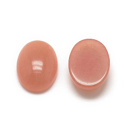 Coral Natural White Jade Cabochons, Dyed, Oval, Coral, 18x13x5mm