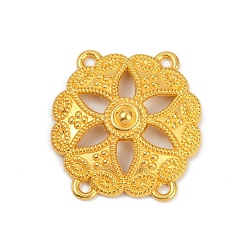 Цветок Полые многожильные звенья из сплава, золотые, цветок, 30x28.5x2 мм, отверстие : 2 мм