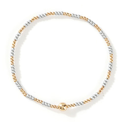 Серебро Браслеты из стеклянных бусин и бусин CCB, составные браслеты для женщин, серебряные, 7-7/8 дюйм (20 см), внутренний диаметр: 6-1/2 дюйм (16.5 см)