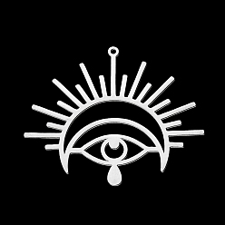 Нержавеющая Сталь Цвет Устойчивые к потускнению 201 подвески из нержавеющей стали, лазерная резка, глаз, цвет нержавеющей стали, 41x48.5x1 мм, отверстие : 1.5 мм