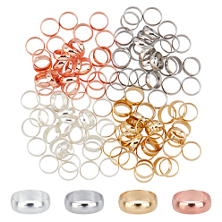 Mixed Color 120Pcs 4 Style 304 Stainless Steel Linking Rings, Ring, Mixed Color, 6.5x2mm, 30Pcs/style, 120pcs/box