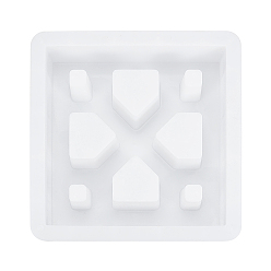 Белый Формы для пластиковых блоков, формы для литья бетона, декоративные кирпичи для стен, формы для отливки из бетона своими руками, квадратный, белые, 355x355x75 мм