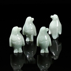 Зеленый Авантюрин Резные фигурки пингвинов из натурального зеленого авантюрина, для украшения рабочего стола домашнего офиса, 55 мм