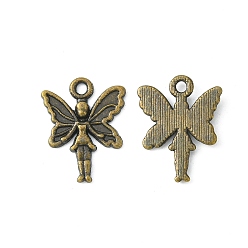 Античная Бронза Подвески в виде тибетского сплава, без кадмия и свинца, фея, античная бронза, 19.5 мм длиной, шириной 15 мм , толщиной 2 мм , отверстие : 2 мм