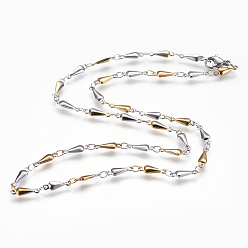 Золотой & Цвет Нержавеющей Стали 304 из нержавеющей стали цепи ожерелья, с карабин-лобстерами , слеза, золотые и нержавеющая сталь цвет, 17.5 дюйм (44.5 см)