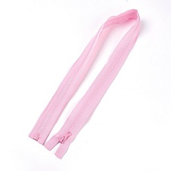 Бледно-Розовый Аксессуары для одежды, нейлоновая и смоляная молния, со съемником молнии сплава, Компоненты застежки-молнии, розовый жемчуг, 77.5x3.3 см