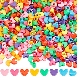 (52) Непрозрачная лаванда 1500шт. непрозрачные полистироловые пластиковые бусины, сердце, разноцветные, 7x9.5x5 мм, отверстие : 3.5 мм