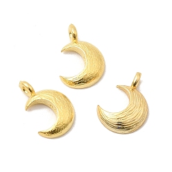 Золотой 925 Подвески в виде луны из стерлингового серебра с текстурированным рисунком, с печатью 925, золотые, 10.5x7.5x2 мм, отверстие : 1 мм