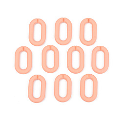 Light Salmon Opaque Spray Painted Acrylic Linking Rings, Quick Link Connectors, for Cable Chains Making, Unwelded, Oval, Light Salmon, 27x16.5x4.5mm, Inner Diameter: 18x7.5mm