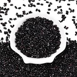 Черный Стеклянные бусины Пикассо, окрашенные распылением, арахис, чёрные, 6x4x3 мм, отверстие : 1.2 мм, Около 4000 шт / фунт