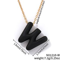 Letter W Ожерелья с подвесками из сплава, золотые, чёрные, Буква W, 15.75 дюйм (40 см)