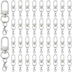 Платина 40 шт. поворотные застежки из цинкового сплава, с карабин-лобстерами , платина, 50 мм