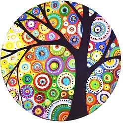 Дерево Резиновый с тканевым ковриком для мыши, плоско-круглые, дерево, 200x3 мм