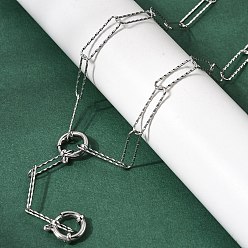 Нержавеющая Сталь Цвет 5мм 201 Цепочка из нержавеющей стали в виде скрепки, унисекс, не тускнеет, цвет нержавеющей стали, 22.44 дюйм (57 см)