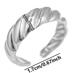 Нержавеющая Сталь Цвет 304 кольцо-манжета из нержавеющей стали, регулируемый простой ремешок, цвет нержавеющей стали, внутренний диаметр: 17 мм