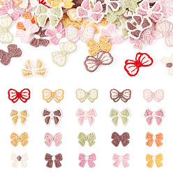 (52) Непрозрачная лаванда 40 шт. 20 цветные банты, компьютерная вышивка, тканевые лоскуты, аксессуары для костюма, швейные украшения, разноцветные, 15~19x18~23x1.5~2 мм, 2 шт / цвет