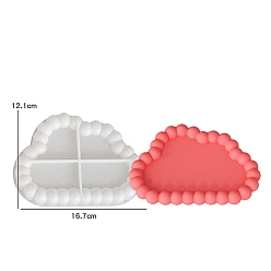 Cloud Cup Mat Silicone Molds, Fondant Molds, Resin Casting Coaster Molds, For UV Resin, Epoxy Resin Craft Making, White, Cloud, 121x167x20mm
