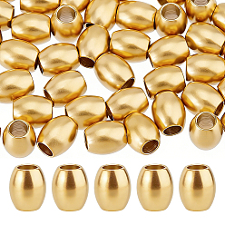 Doré  40 pièces de barillet 304 perles d'espacement en acier inoxydable, or, 7x6mm, Trou: 3mm